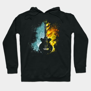 Guitar With Fire And Water Hoodie